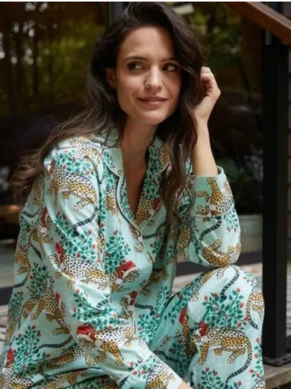 Printfresh Mint Green Leopard & Floral Pajama Set